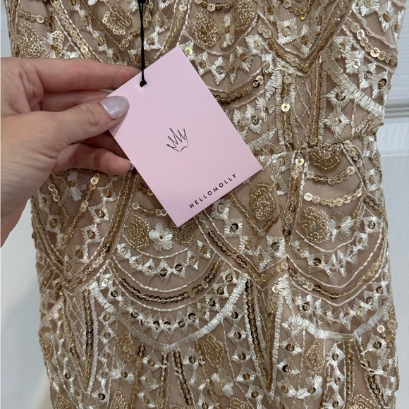NWT girls nation dress in gold from hello Molly xs - Picture 3 of 4